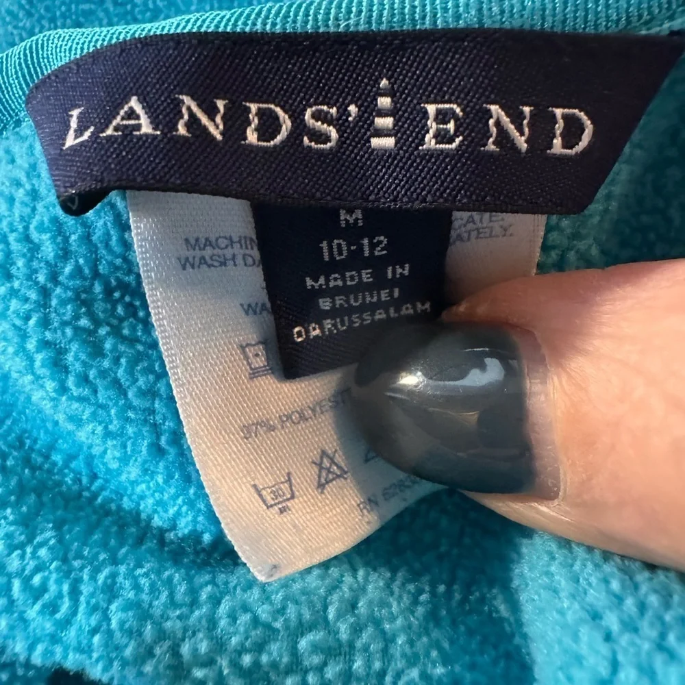 Lands' End Women’s Turquoise Fleece Top